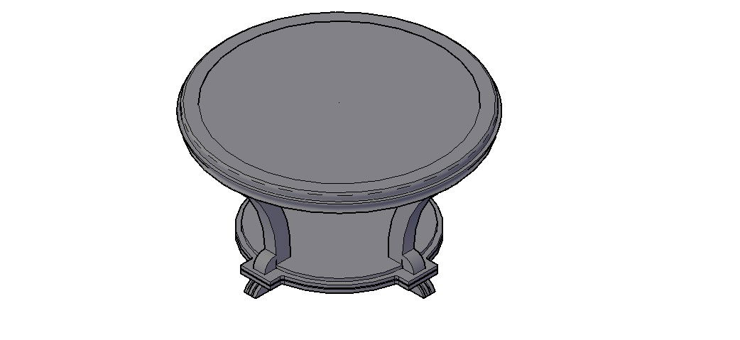 Center Table 3D Model Design in DWG CAD Drawing File