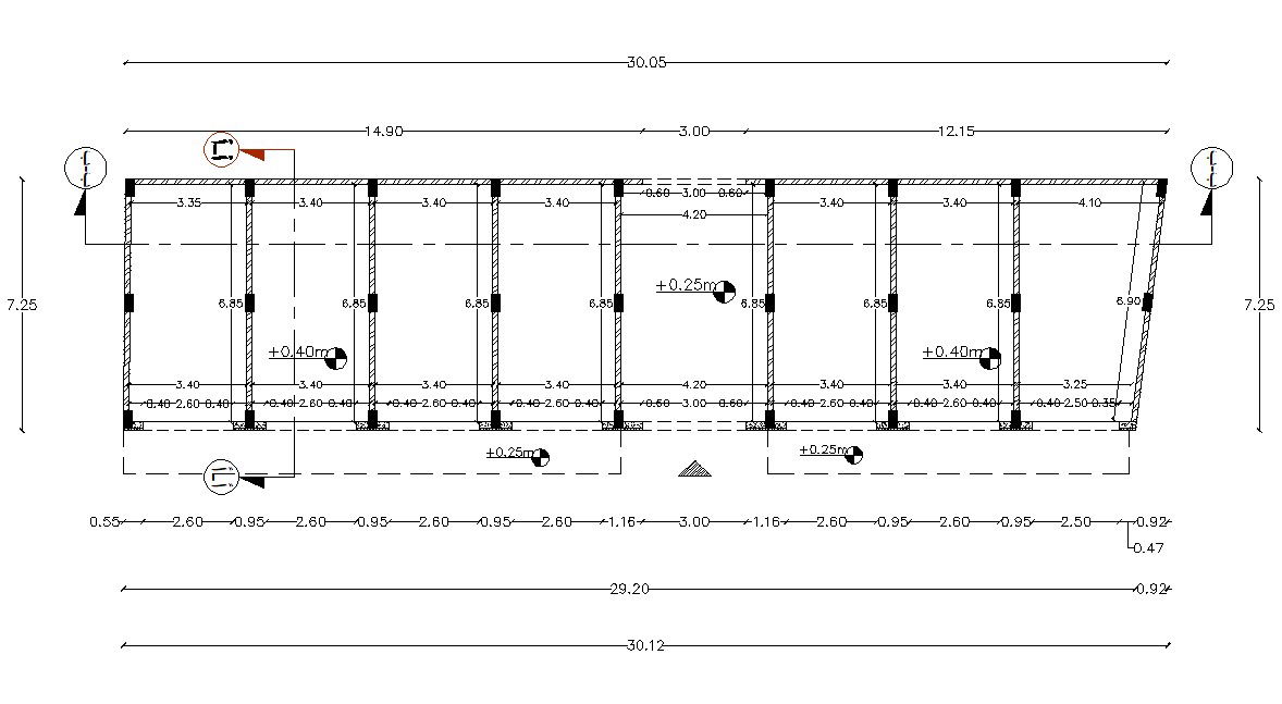 Download Free Commercial Shop Building Column Layout Plan