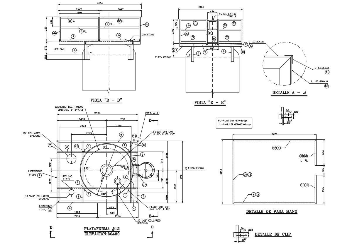 Download Free DWG File Bumper Platform Plan CAD Drawing