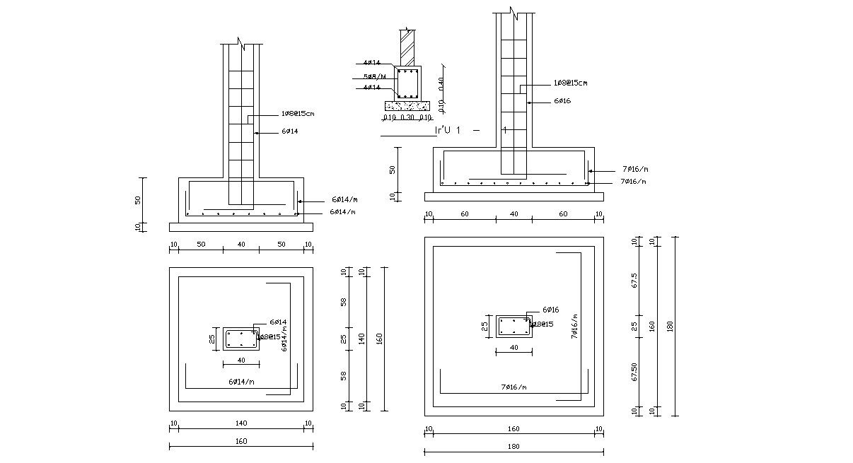 Download Free DWG Foundation Column Structure Drawing