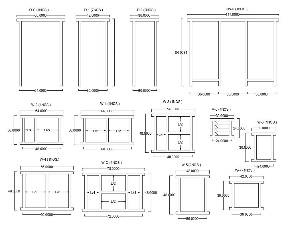 Download Free Doors And Windows Design In AutoCAD File