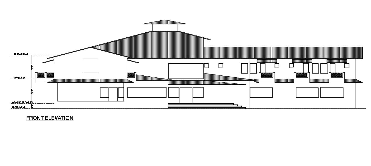 Download Free Hotel Building Elevation Design DWG File