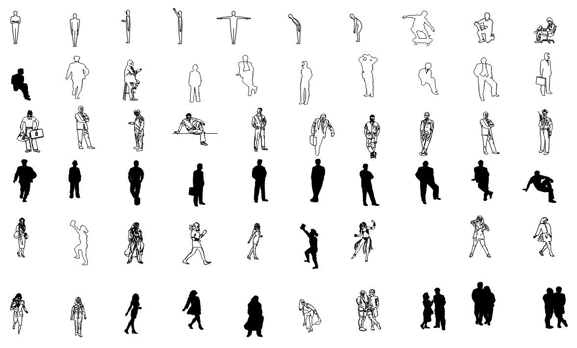 Download Free Human Blocks In AutoCAD File