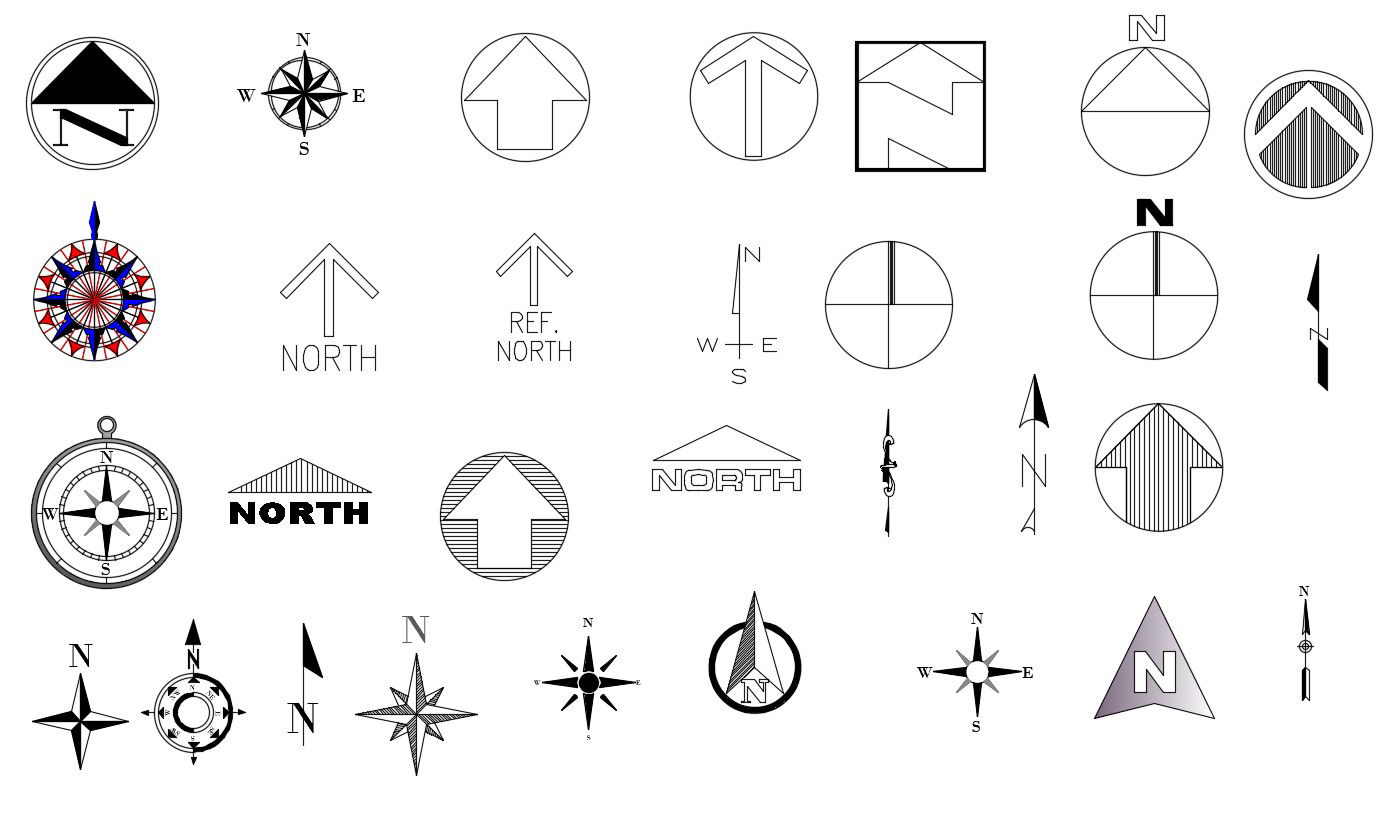 Download Free North Sign CAD Block