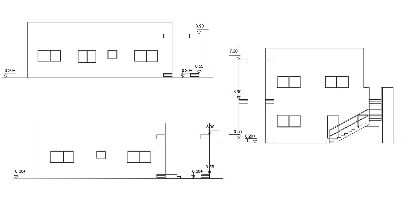 Download Free Simple House Elevation Design DWG File