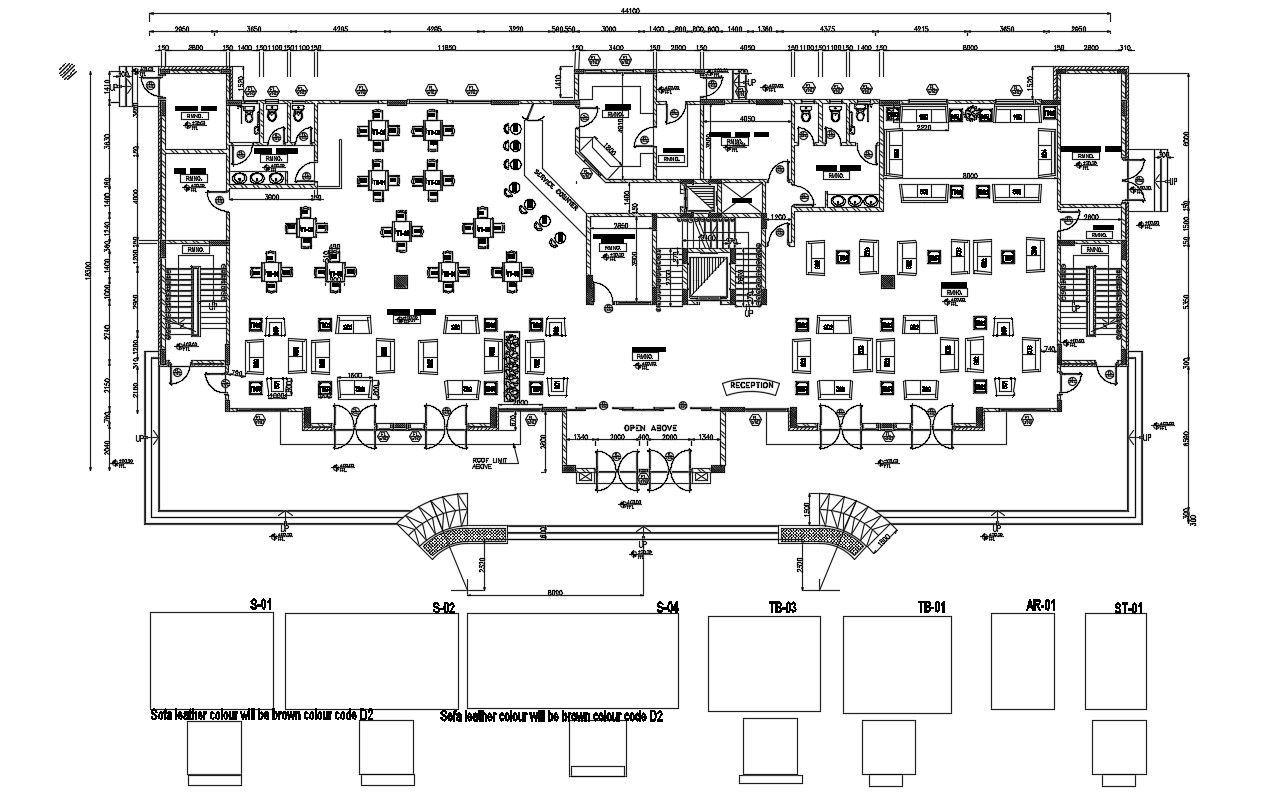 Download Fully furnished Hotel Ground Floor Plan AutoCAD File