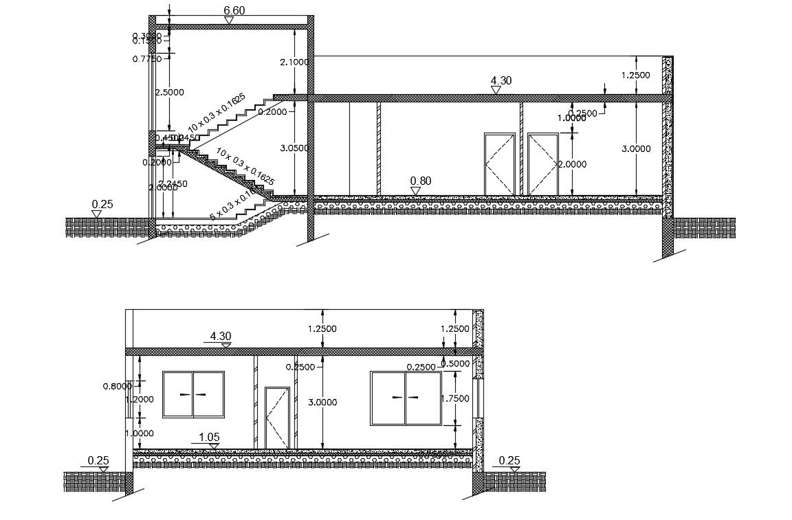 Download House Building Section Drawing DWG File