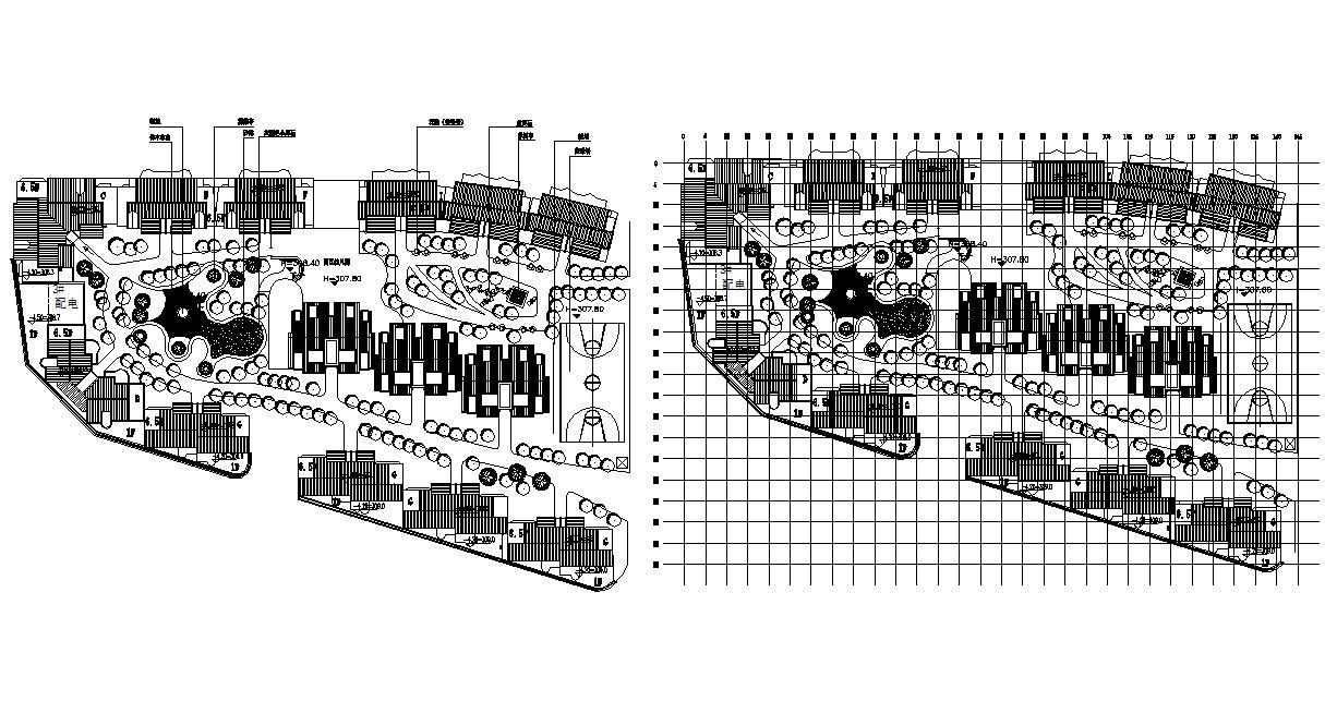 Download Master Plan Of Twin Bungalow AutoCAD File