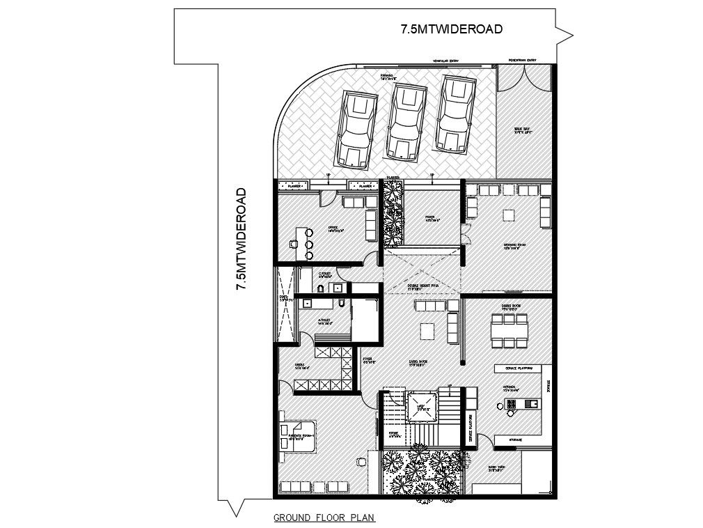 Download Modern Lavish Bungalow Design AutoCAD Drawing
