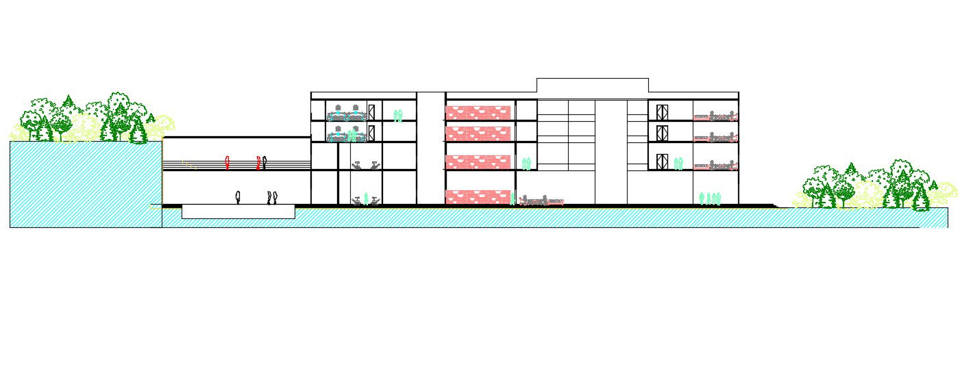 Download Multi-Story Residence Apartment Design Section 2d AutoCAD drawing