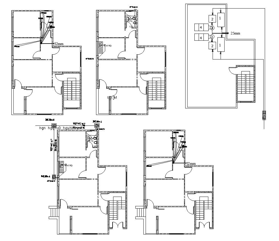 Download Plumbing Drawing Of Huge House Building AutoCAD File