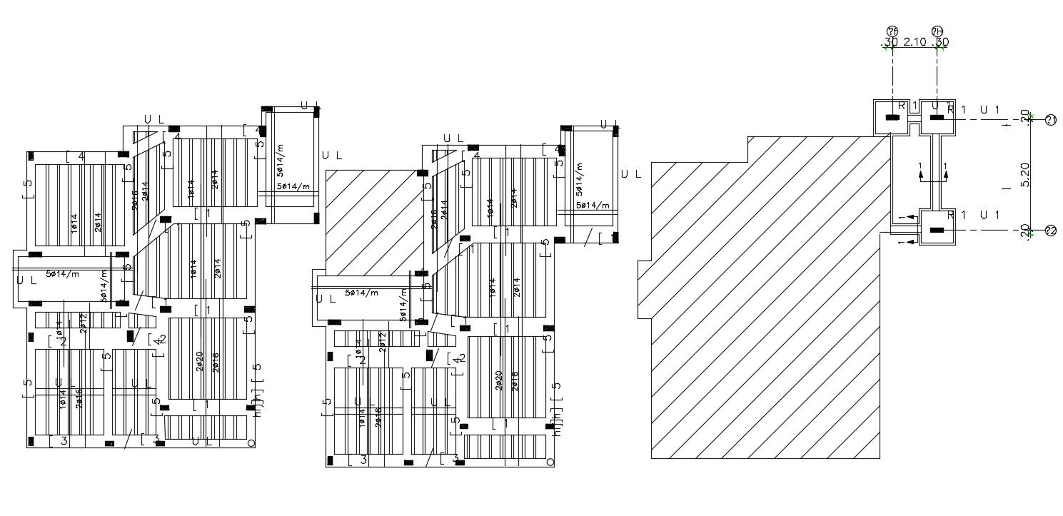 Download RCC Beam With Joint Slab Bar Section Drawing DWG File