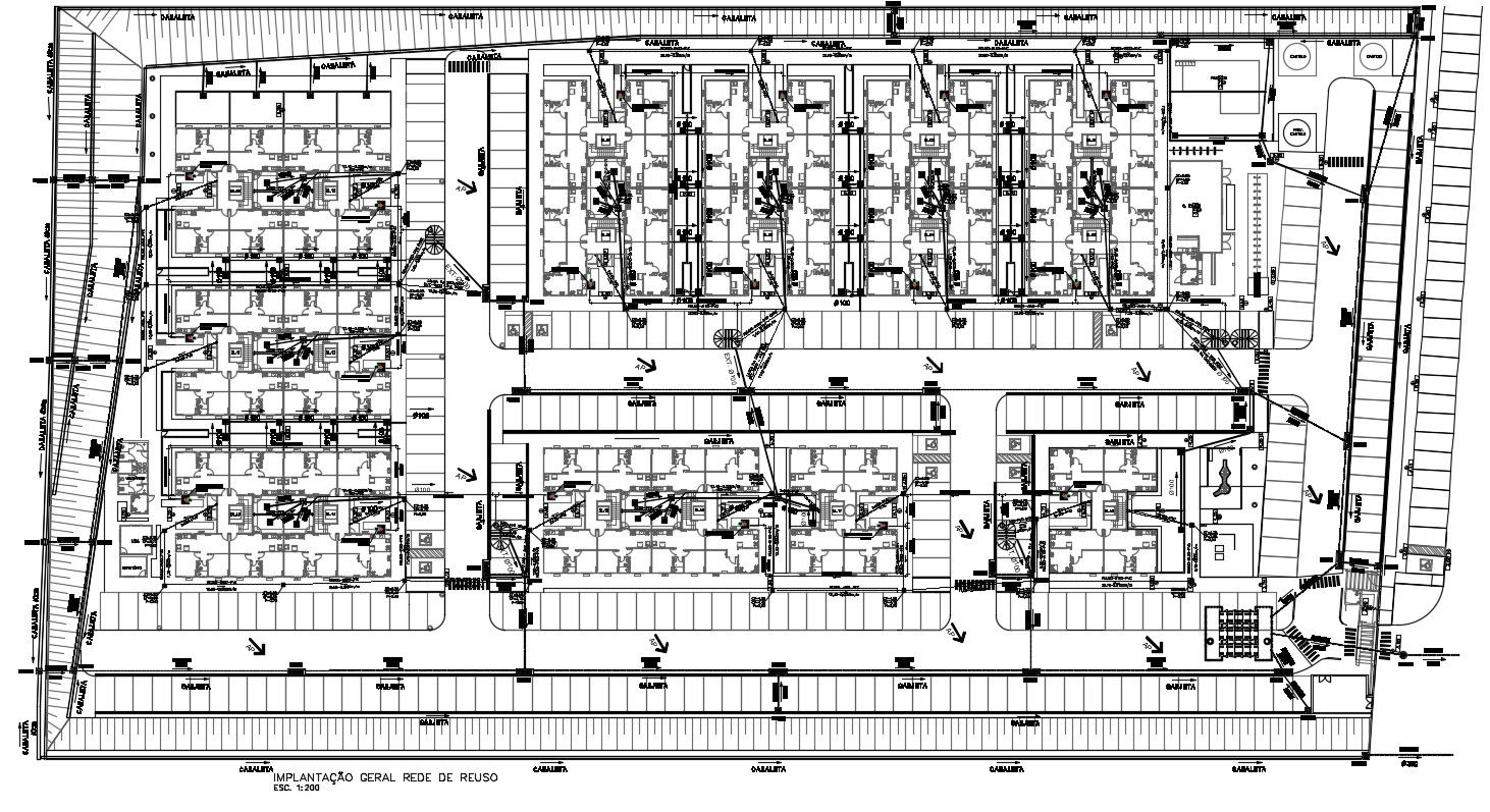 Download Residential Apartment Cluster Plan Design AutoCAD Drawing