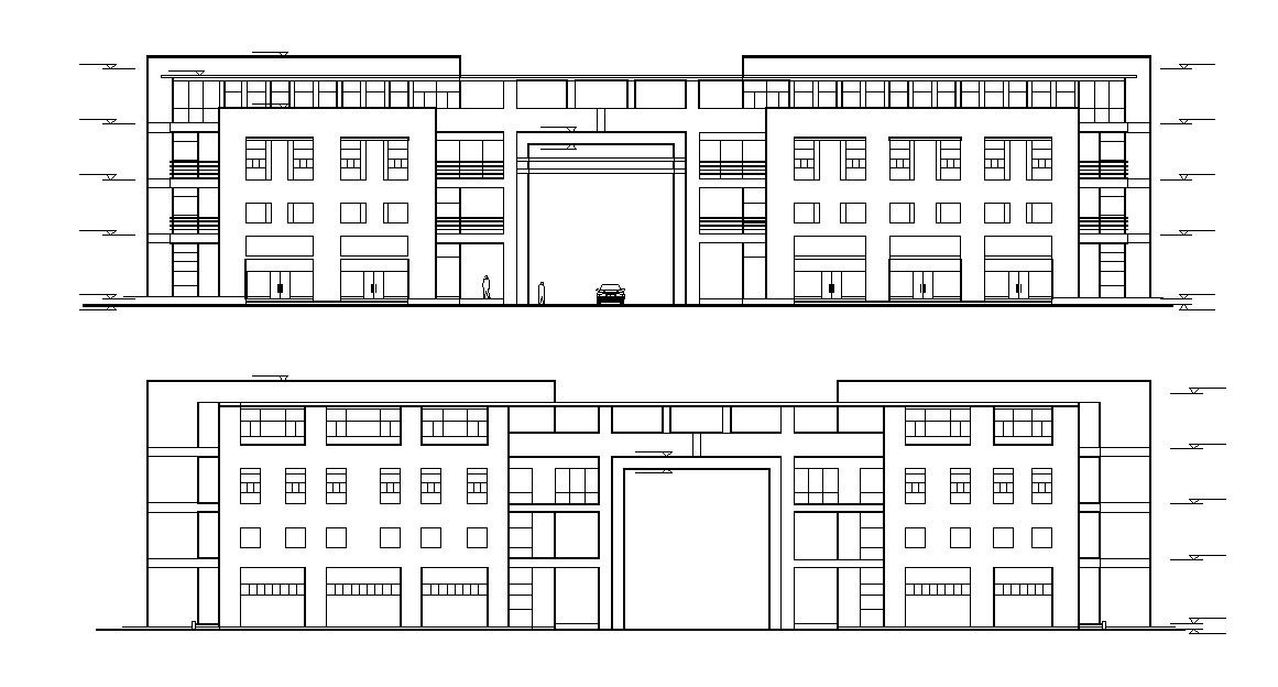 Download Shopping Mall Elevation Design DWG File