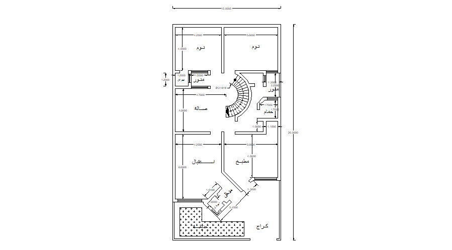Download Single Floor House CAD Drawing