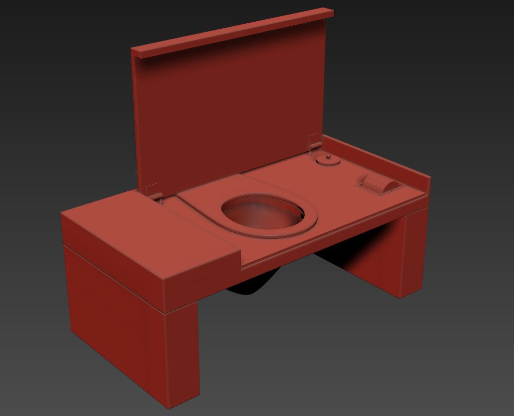 Download Stylish Toilet Commode With Basic Rendered In 3D MAX File