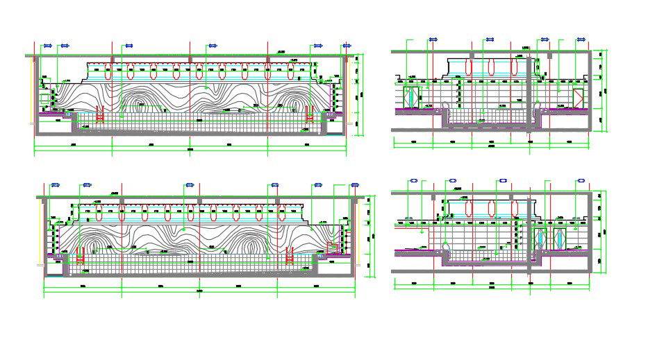 Download Swimming Pool Section Design Drawings DWG File