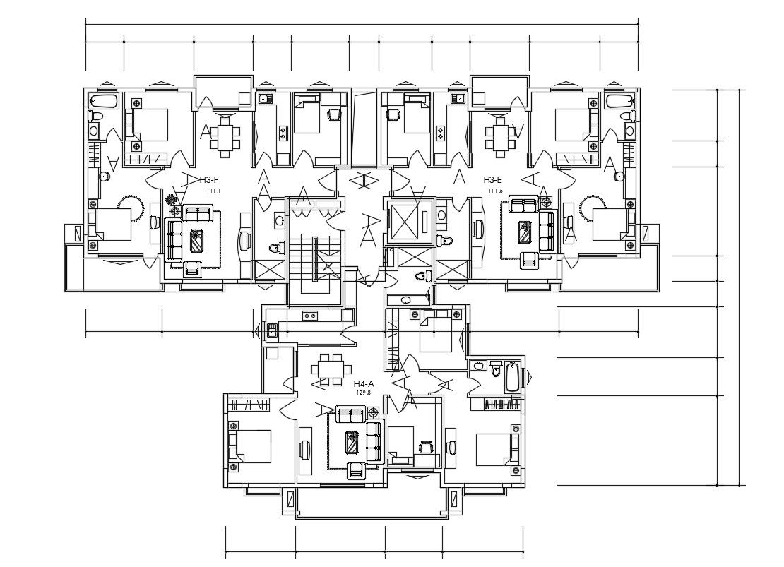 Download The 3 And 4 BHK Apartment Design Plans DWG File