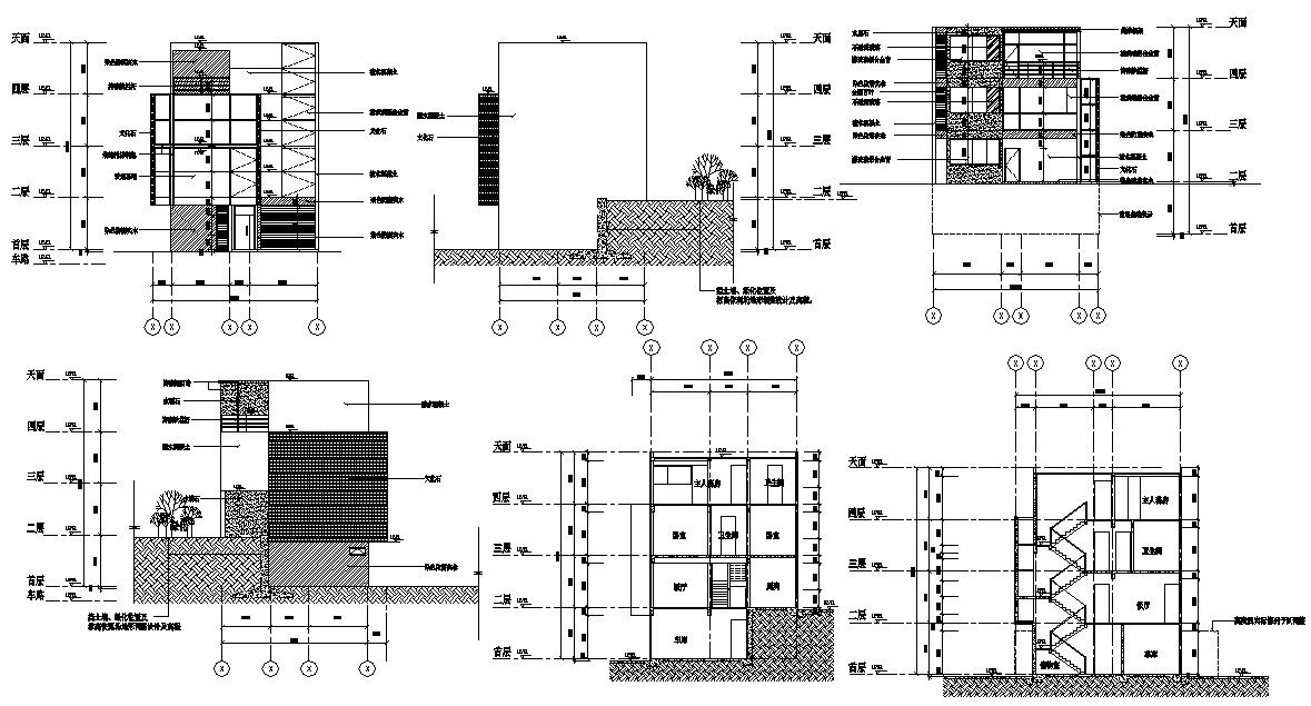 Download The Bungalow Elevation And Section Design AutoCAD File