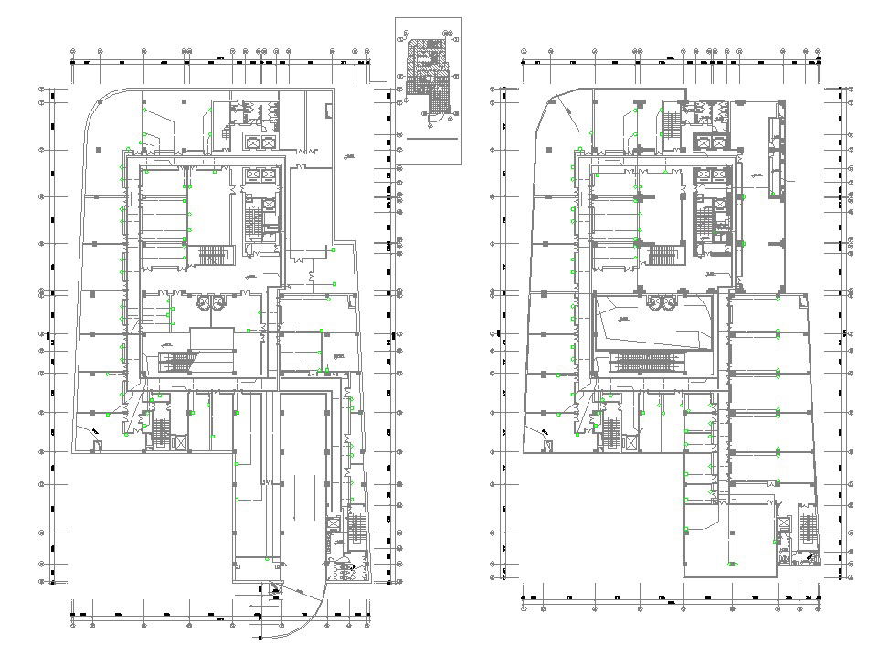 Download The Commercial Building Floor Plan With Working Drawing AutoCAD File