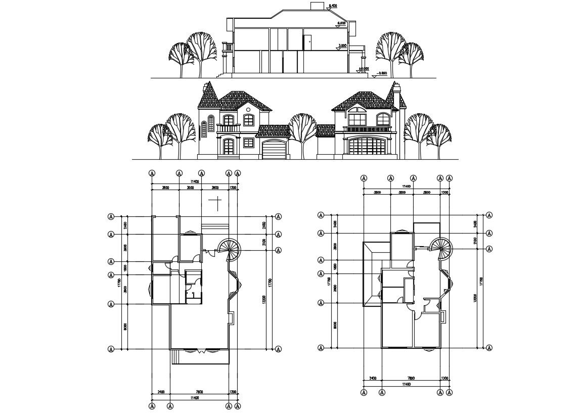 Download The Simple Plan Of Bungalow With Elevation AutoCAD File