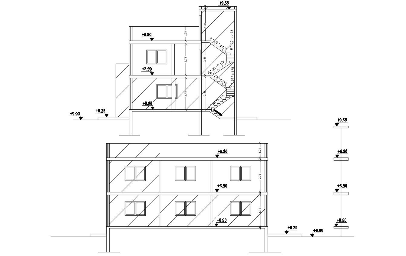 Download Two Story Sections Of House Building Design