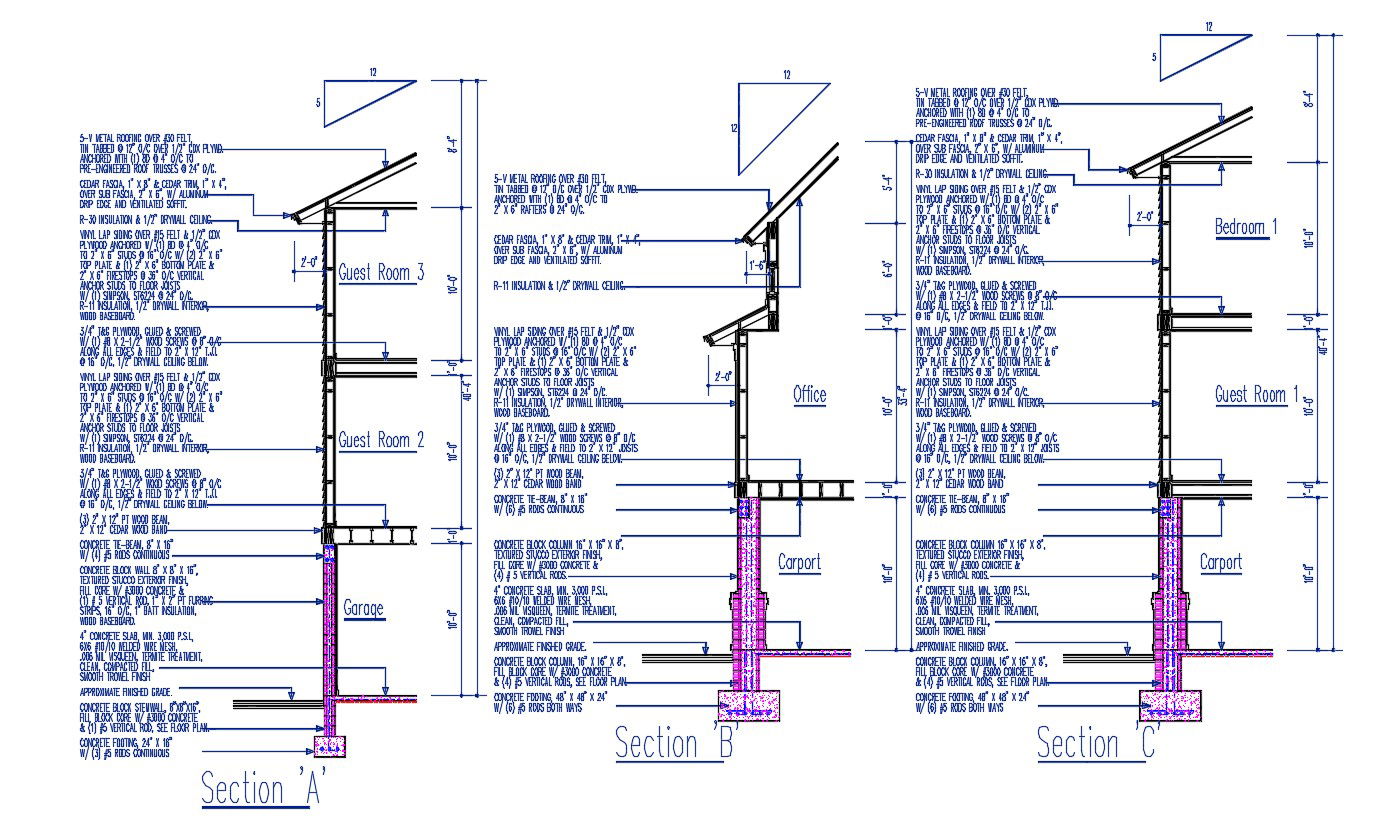 Download Wall Section Design AutoCAD File