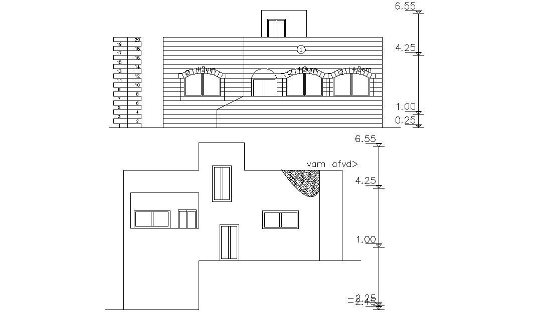 Download AutoCAD House Elevation Design DWG File