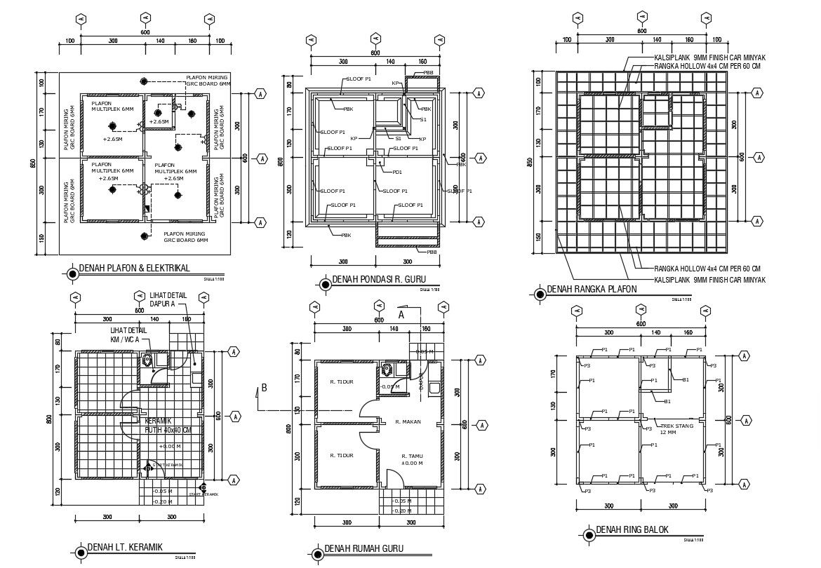 Download Simple House All Floor Drawing AutoCAD File