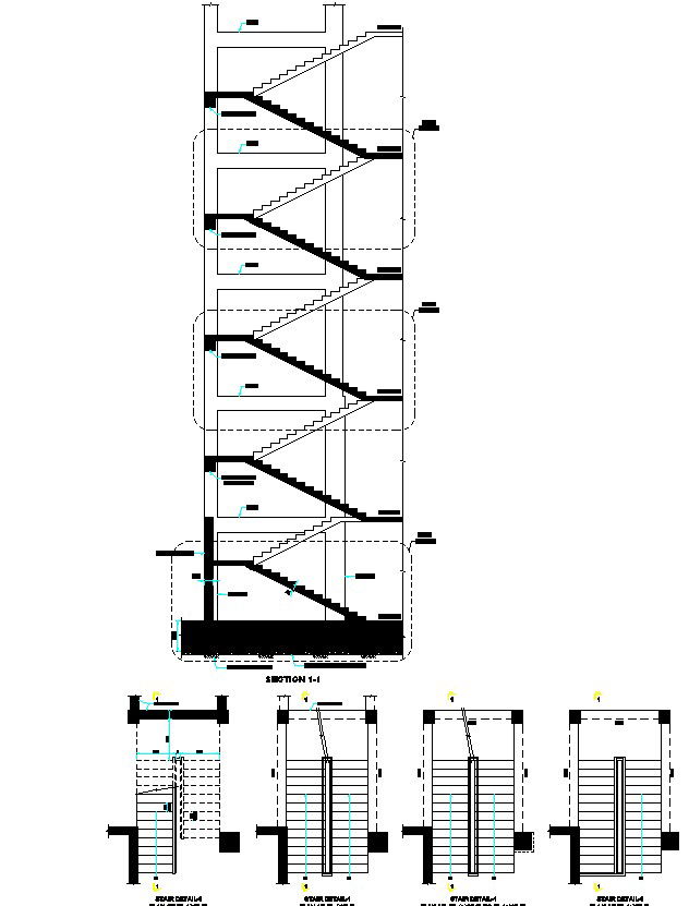 Download The AutoCAD File For Stair Section Plans.