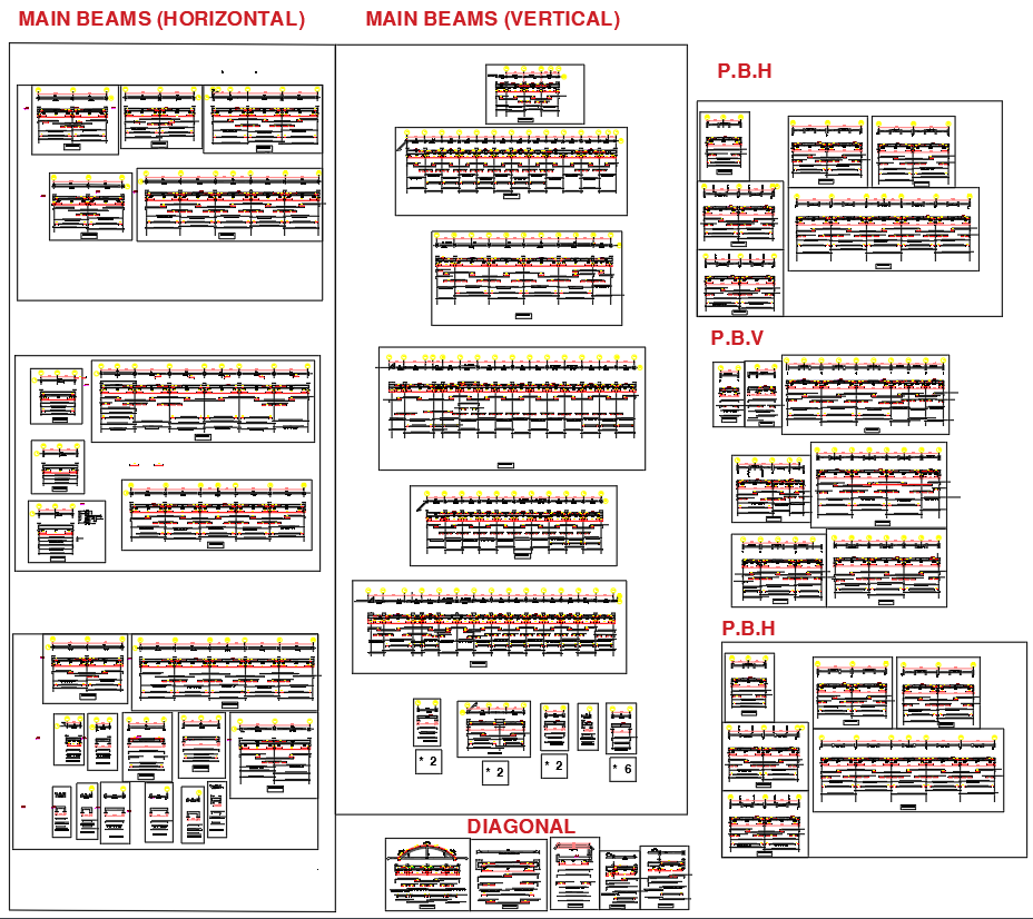Various Beam Design Libraries AutoCAD File 