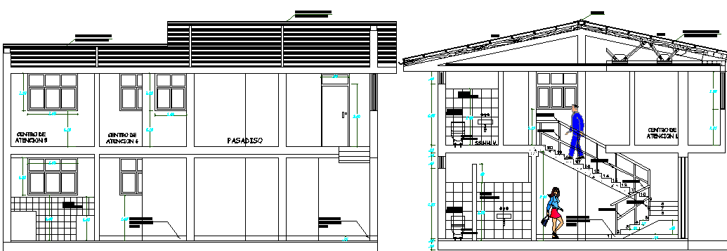 Draft Local Community Office Architecture Layout and Section Details dwg file