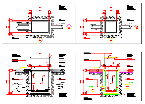 Drain With and Without Grates Construction Details dwg file