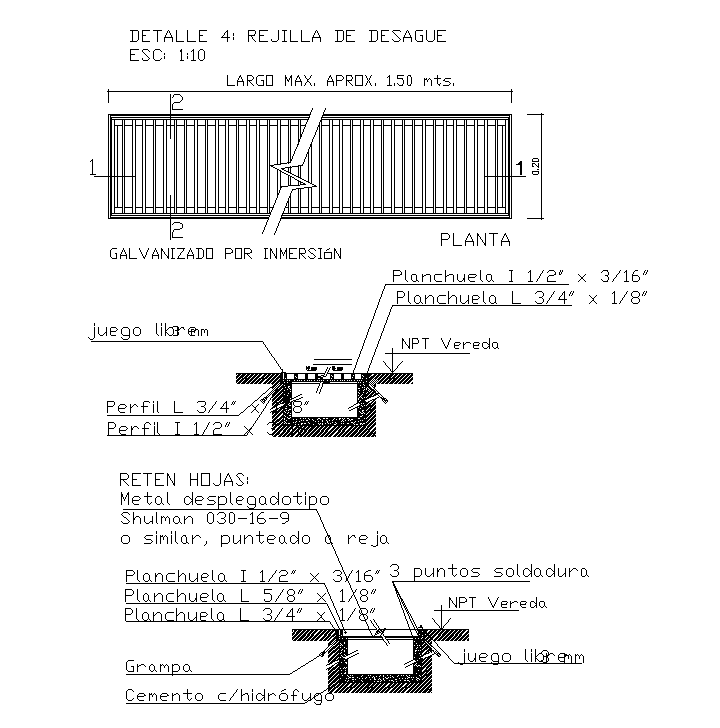 Drain Grille CAD Drawing Free Download DWG File