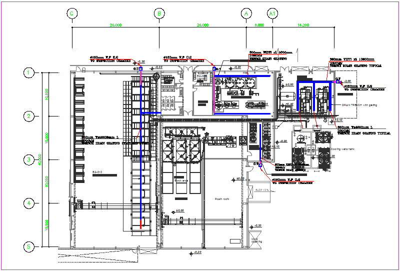 Drainage detail view of plumbing design dwg file