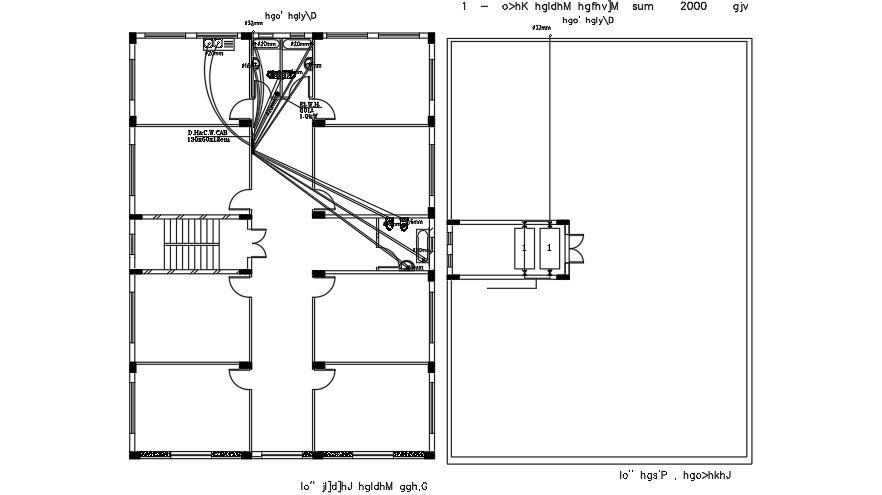 Shop Drainage System Detail Layout with Dimensions DWG Files