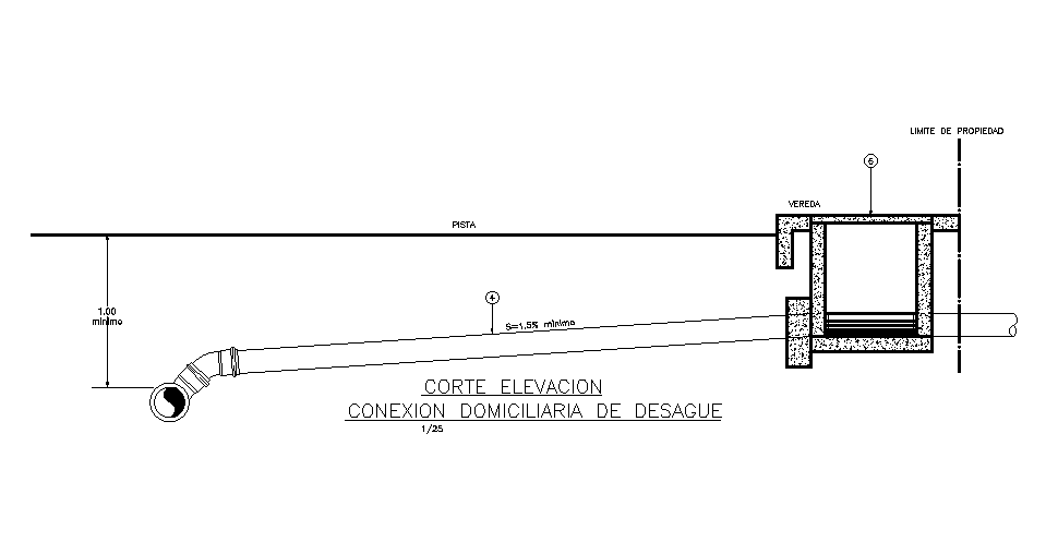 Drainage connection detail drawing specified in this AutoCAD file. Download this 2d AutoCAD drawing file.