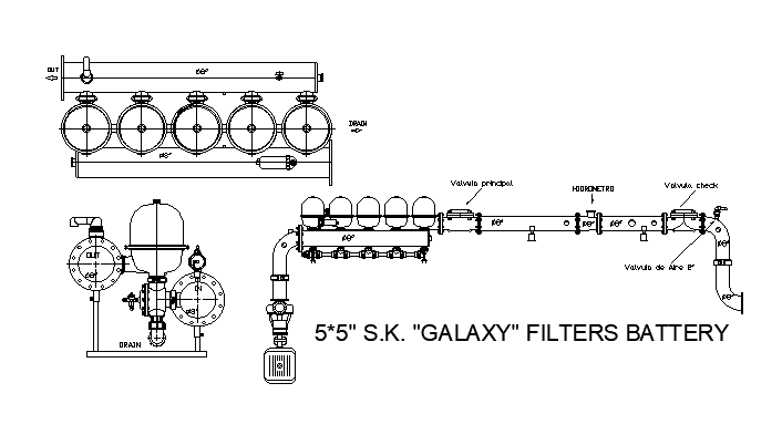 Drainage pump line detail presented in this AutoCAD drawing file. Download this AutoCAD file.
