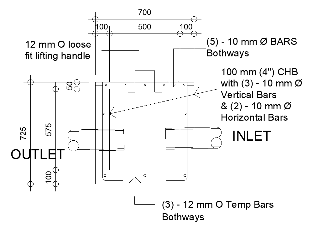 Drainage system section details are given in this cad file. Download this 2d cad file now.