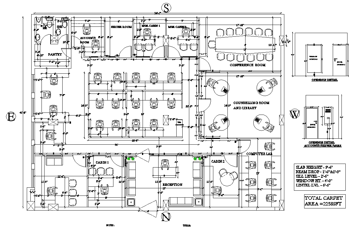 Office Design Plan In DWG File