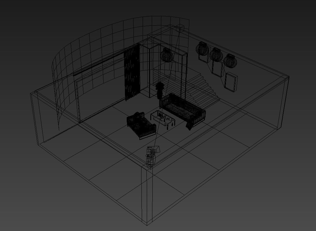 Drawing Room Inside View In 3D MAX File Free Download