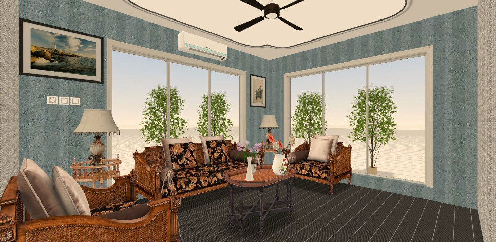 Drawing Room Max Render Image Design
