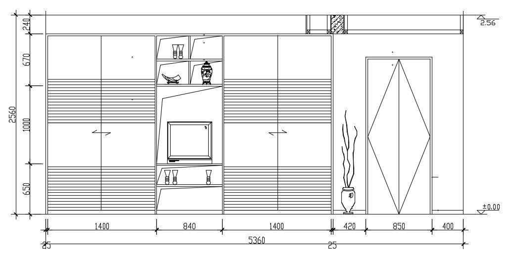 Drawing Room Showcase Furniture Design CAD File