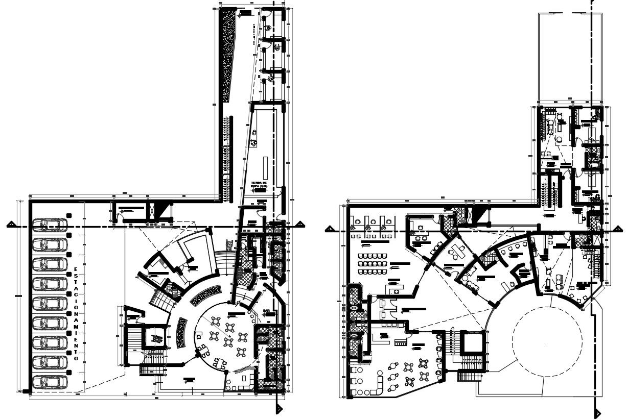 Drawing detail of super market mall building floor plan dwg file