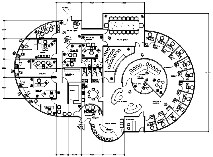 Administration Office Plan In AutoCAD File