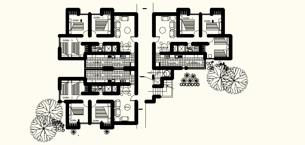 Furnished House In AutoCAD File