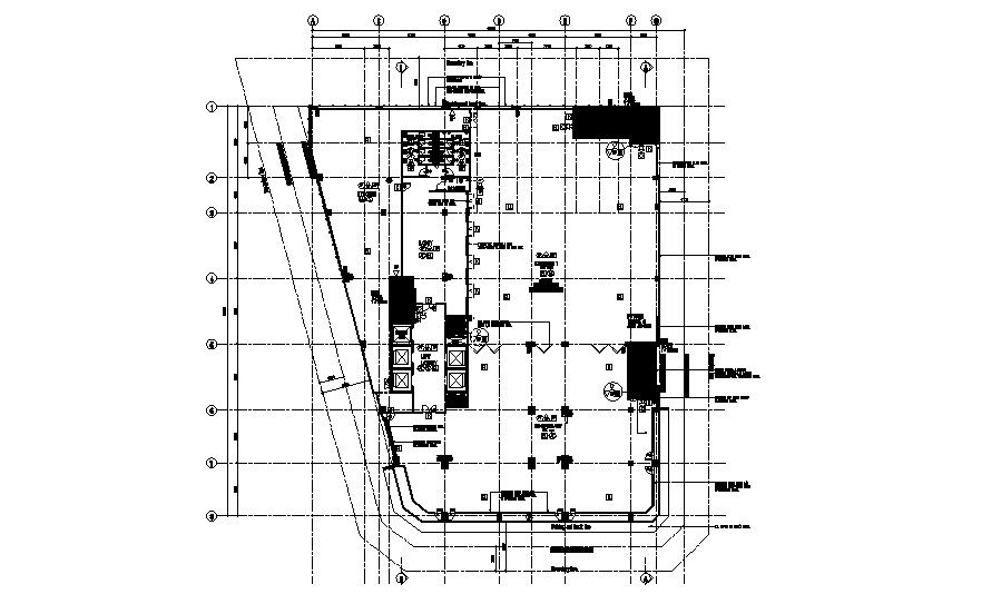 Drawing of Restaurant plan with detail dimension in dwg file
