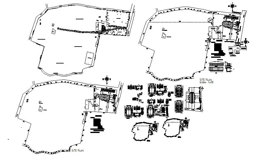 Drawing of a church with elevations in dwg file