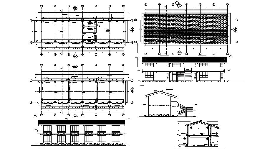 House Elevation Drawing In AutoCAD File