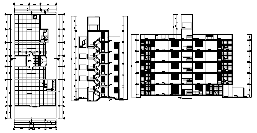 Drawing of a residential apartment with detail dimension in autocad